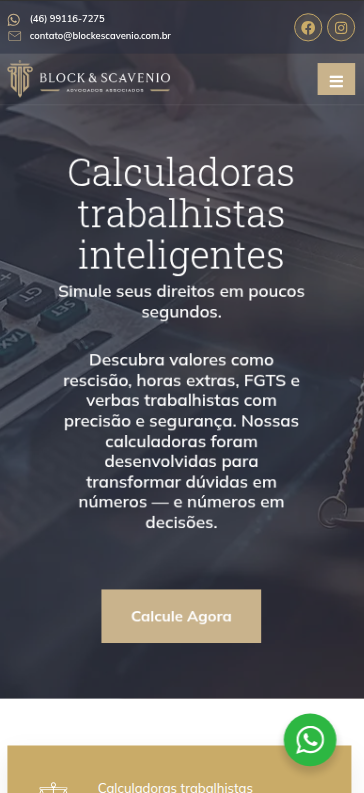 Versão mobile do projeto Block & Scavenio